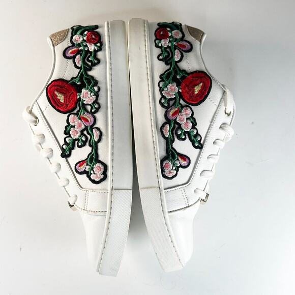 Aldo White Sneakers with Floral Embroidery and Gold Accents - Picture 6 of 13